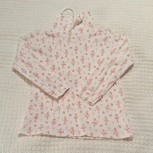 Baby Loren 6y Pink Ballerina Print Kids Turtleneck in Pima Cotton